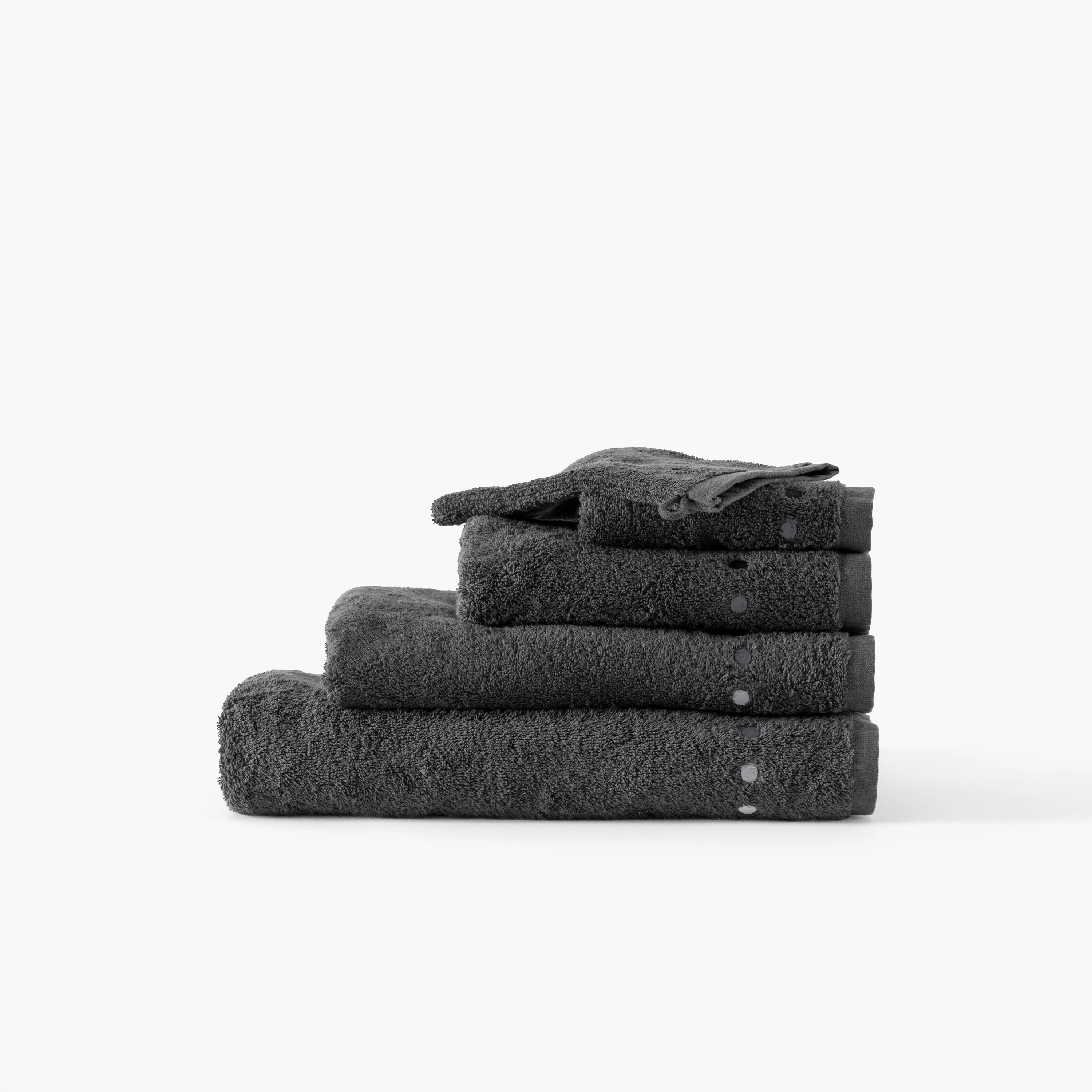Dotsy Cotton Guest Towel - Coal - Image 4