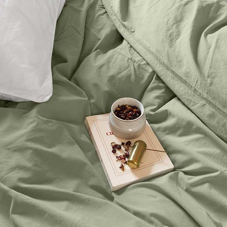 Souffle Organic Cotton Duvet Cover - Sage - Image 4