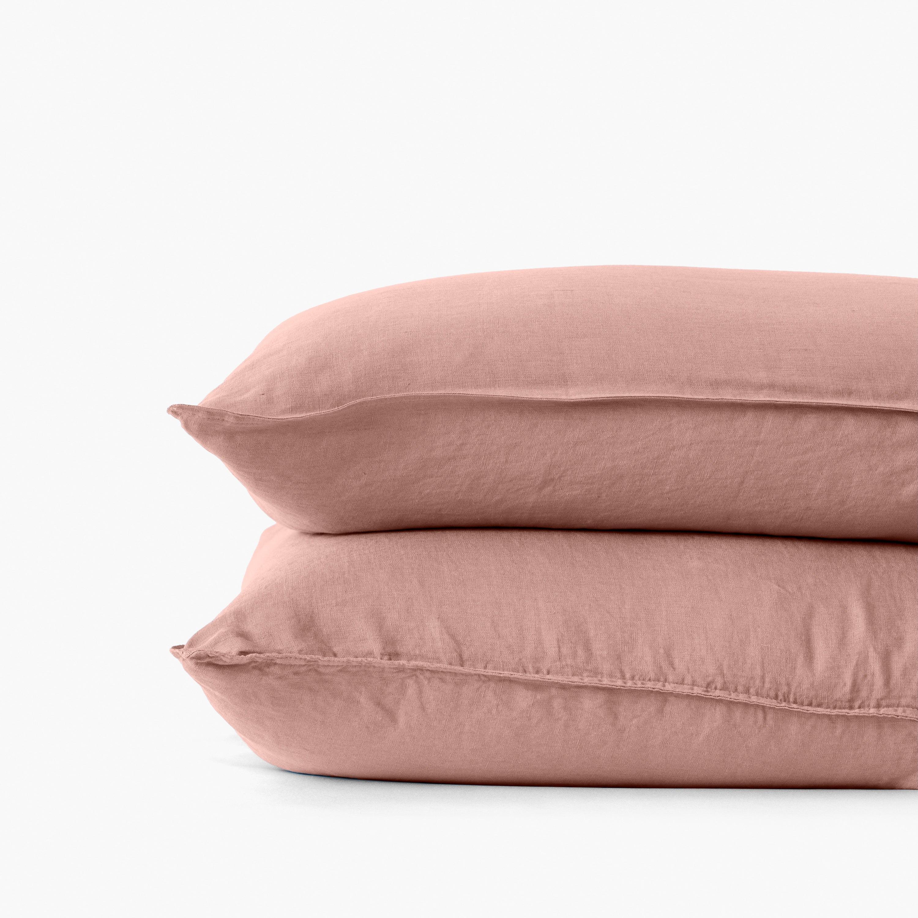 Songe Square Linen Pillowcase - Ash Pink - Image 3