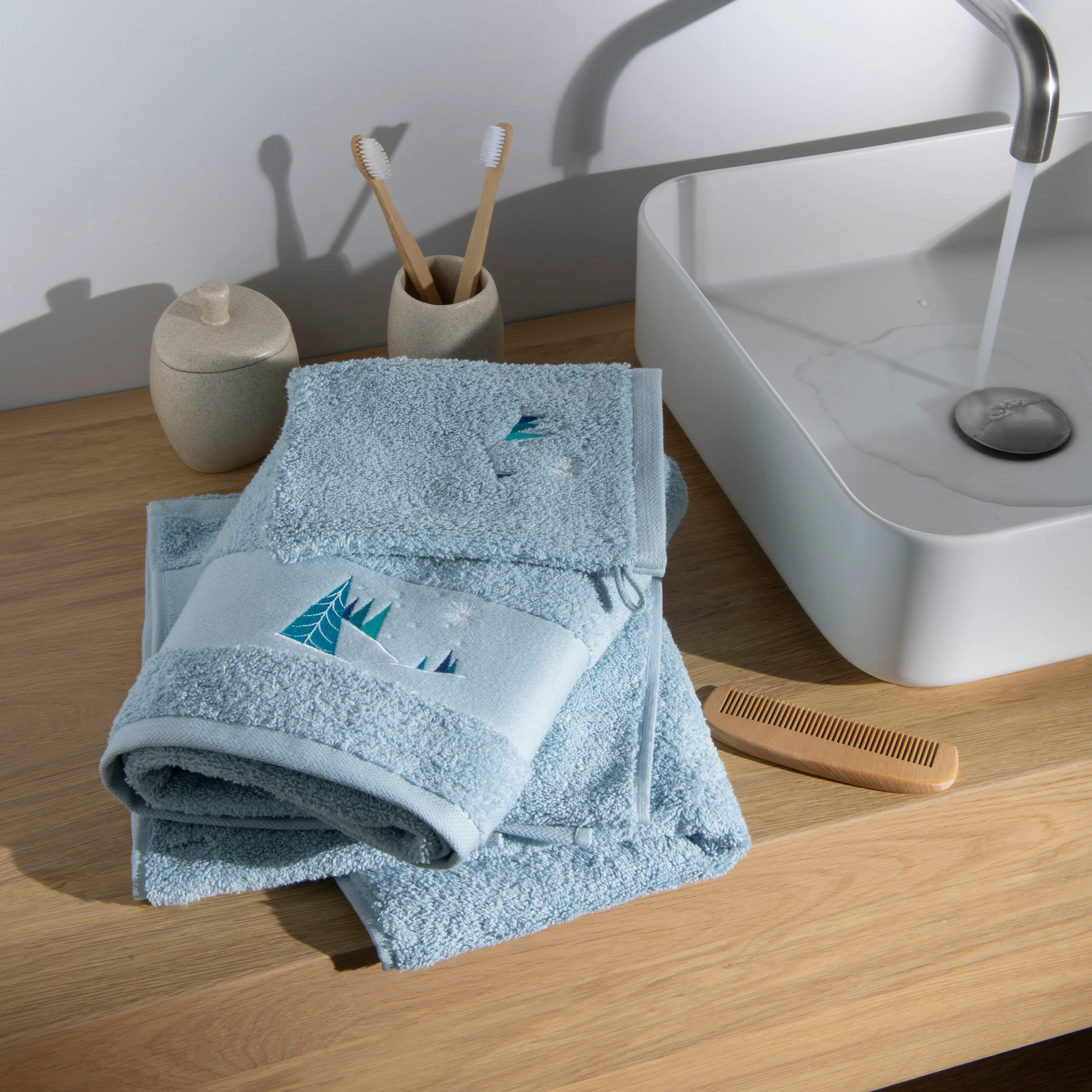 Stellaire Cotton Bath Towel - Banquise Blue - Image 2